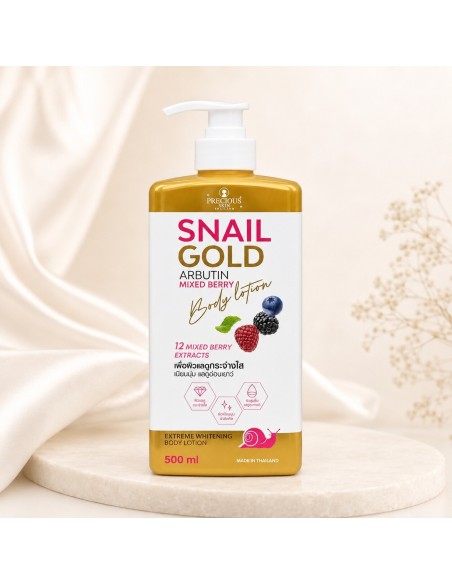 Lotion corporelle Precious Skin Snail Gold Arbutin Mixed Berry - 500 ml