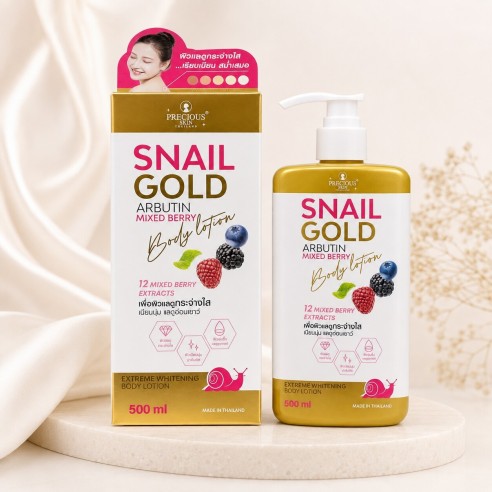 Lotion corporelle Precious Skin Snail Gold Arbutin Mixed Berry - 500 ml