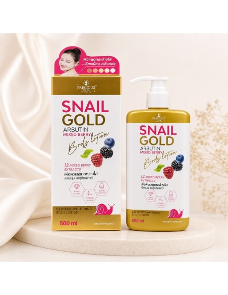 Lotion corporelle Precious Skin Snail Gold Arbutin Mixed Berry - 500 ml