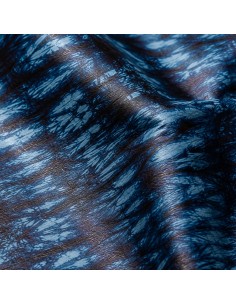 Tissu Bazin Ngarra 2 - Bleu Indigo & Noir Effet Teinté 2
