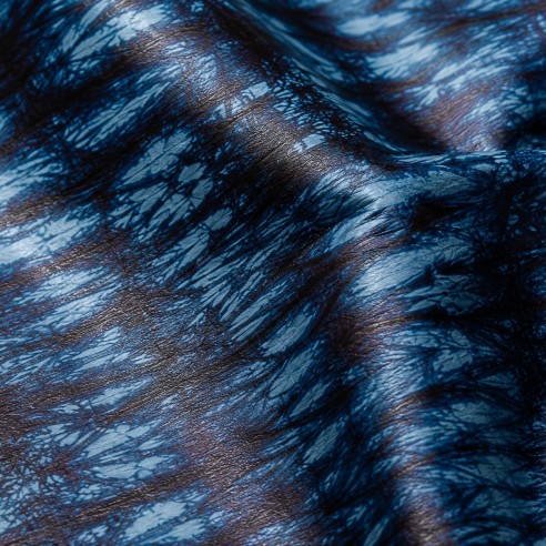 Tissu Bazin Ngarra 2 - Bleu Indigo & Noir Effet Teinté