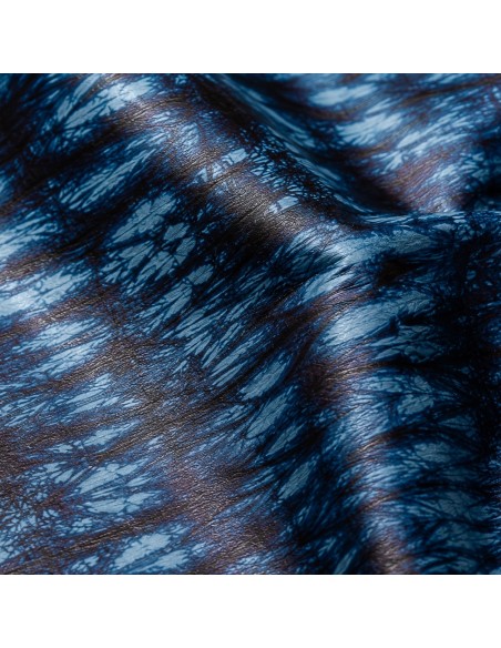 Tissu Bazin Ngarra 2 - Bleu Indigo & Noir Effet Teinté