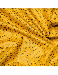 Tissu Bazin Forêt Sacrée - Jaune Doré  Motif Teinté Artisanal 2