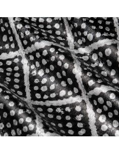 Tissu Bazin Kerdenly - Noir & Blanc Motif Géométrique à Pois 2