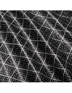 Tissu Bazin Kerdenly - Noir & Blanc Motif Géométrique à Pois