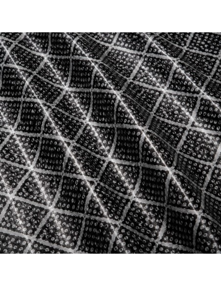 Tissu Bazin Kerdenly - Noir & Blanc Motif Géométrique à Pois