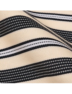 Tissu Leppi Traditionnel -  Écru & Rayures Noires du Fouta-Djalon