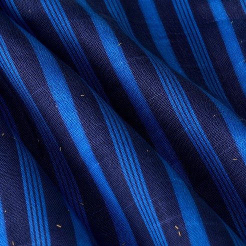 Tissu Leppi Indigo - Rayures Bleues du Fouta-Djalon
