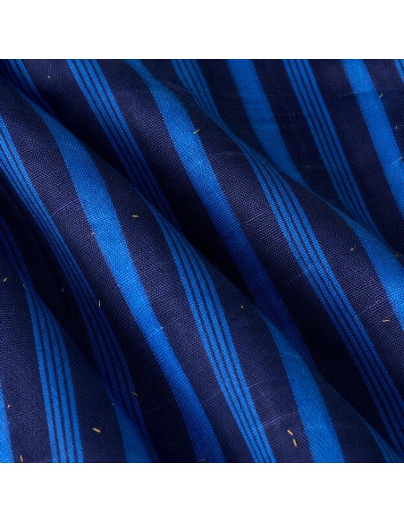 Tissu Leppi Indigo - Rayures Bleues du Fouta-Djalon
