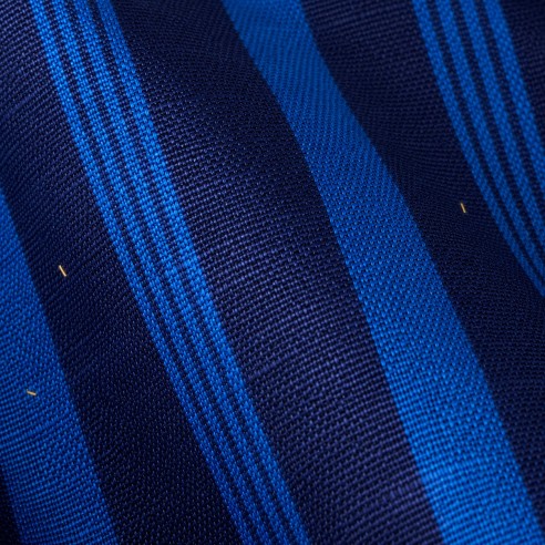 Tissu Leppi Indigo - Rayures Bleues du Fouta-Djalon