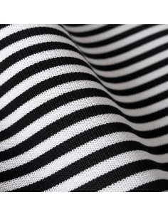 Tissu Leppi Noir & Blanc - Rayures Fines Traditionnelles du Fouta-Djalon