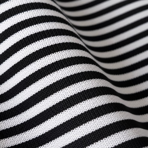 Tissu Leppi Noir & Blanc - Rayures Fines Traditionnelles du Fouta-Djalon