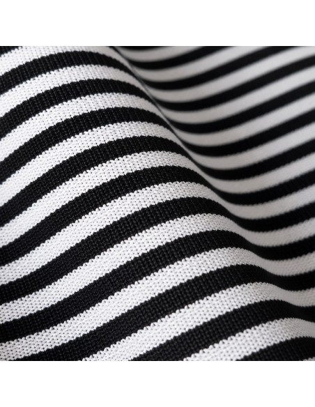 Tissu Leppi Noir & Blanc - Rayures Fines Traditionnelles du Fouta-Djalon