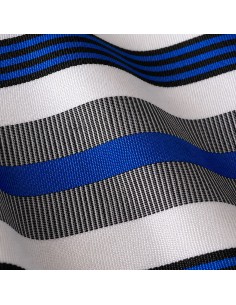 Tissu Leppi Blanc, Bleu Royal & Noir - Rayures Traditionnelles du Fouta-Djalon 2