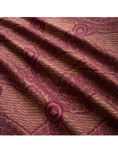Tissu Wax Terre de Sienne & Prune - Motifs Géométriques Traditionnels